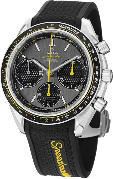 omega speedmaster racing grey dial black rubber men's watch|omega speedmaster 40mm.